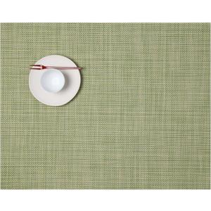 Chilewich Mini Basketweave Placemats in Dill - Set of 4 - Easy Care Woven Tabletop Textiles - Indoor/Outdoor - 19" x 14" Rectangle, 14"x19"