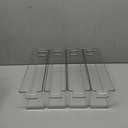 Plastic Food Storage 4 Pack Clear Container Bin with Handles for Organizing Kitchen, Pantry, Refrigerator, Freezer, Pantry, Cabinet, Closet, Bathroom. 14x4x5