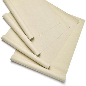 Replacement Fabric Panels for Sliding Glass Door (4-Pack, 23"x96"), Fabric Only, Natural Woven Blind Slats, Trimmable, Sheer, Track & Bottom Rail Not Included, Coastal Sand
