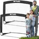 NET PLAYZ Soccer Goals Soccer Net - Kids Pop-up Football Goals for Backyard Practice & Training, Portable Set of 2, Black, 4 x 3 Ft (NOS27340A01)