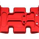 Aluminum Center Transmission Skid Plate Mount Gearbox Mount Base Compatible with Axial SCX10 1/10 RC Rock Crawler Car (Red)