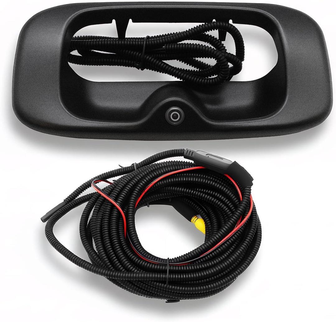 1916102 Tailgate Handle Backup Camera Compatible with 1999-2006 Silverado/Sierra 1500 2500 3500 HD Pickups Reversing Rear View Park Assist Camera W/12V Power Cable 15046512 15228539