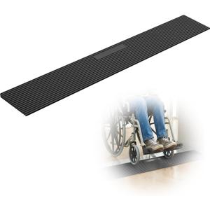 FACHNUO 0.6" Rise Rubber Threshold Ramp for Doorways, 35.4" Wide, 3306 LBS Load Capacity Wheelchair Ramp - Cuttable Non-Slip Rubber Ramp, Secure and Stable for Curbs, Wheelchairs, Walkers and Scooters