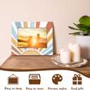 WHCHJ Boho Sun 5x7 Picture Frame, Boho Photo Frame, Abstract Rainbow Sun Sunshine Wood Frames for Nursery Girls Boys Kids Room Wall or Tabletop Display
