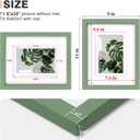 Egofine 8x10 Picture Frame Made of Solid Wood Covered by Plexiglass, Display Pictures 4x6/5x7 with Mat or 8x10 Without Mat for Table Top Display and Wall Mounting Photo Frame, Green