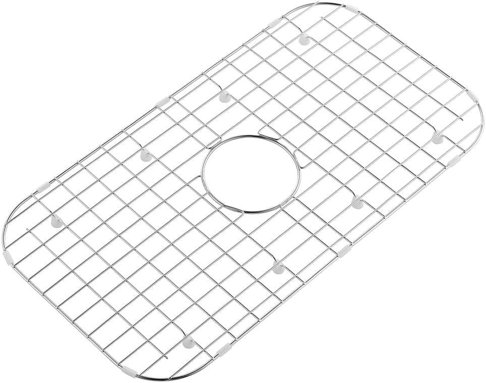 26.1 in. x 14.1 in. Centre Drain Sink Protector with Supersoft Silicone Feet in 304 Grade Stainless Steel