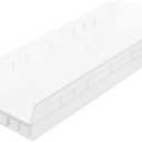 Akro-Mils 30164 Plastic Shelf Bins, Heavy Duty Storage Bins for Garage, Closet, and Drawer Organization, 24-Inch x 6-1/2-Inch x 4-Inch, Clear, 6-Pack
