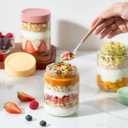 Danmu 16 oz Overnight Oats Containers with Lids,Meal Prep Containers 6 Pack,Mason Jars 16 oz with Lids for Snack,Overnight Oats,Yogurt,Parfait,Soup,Smoothies,Salad 100% Leak-proof Dishwasher Safe