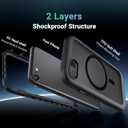 jaroco Magnetic for iPhone SE Case 3rd/2rd,iPhone 8/7 Case, [Compatible with MagSafe][Military Grade Drop Protection][Heavy Duty Protection][Non-Slip] 2-Layer Bumper Phone Case 4.7''-Black