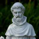 St Francis Garden Statues, Saint Francis of Assisi Catholic Christian Yard Decor Lawn Garden Patio, Outdoor Sculptures Art Decorations, Grey