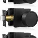 Haidms Black Passage Door Knobs Interior, Heavy Duty Round No Key Matte Black Closet Door Knobs for Hall Closet, Passage Doorknobs Hallway (3 Pack)