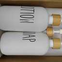 MOMEEMO White Soap Dispenser Bathroom Set, Soap and Lotion Dispenser Set Suitable for Bathroom Accessories Decor. (White)