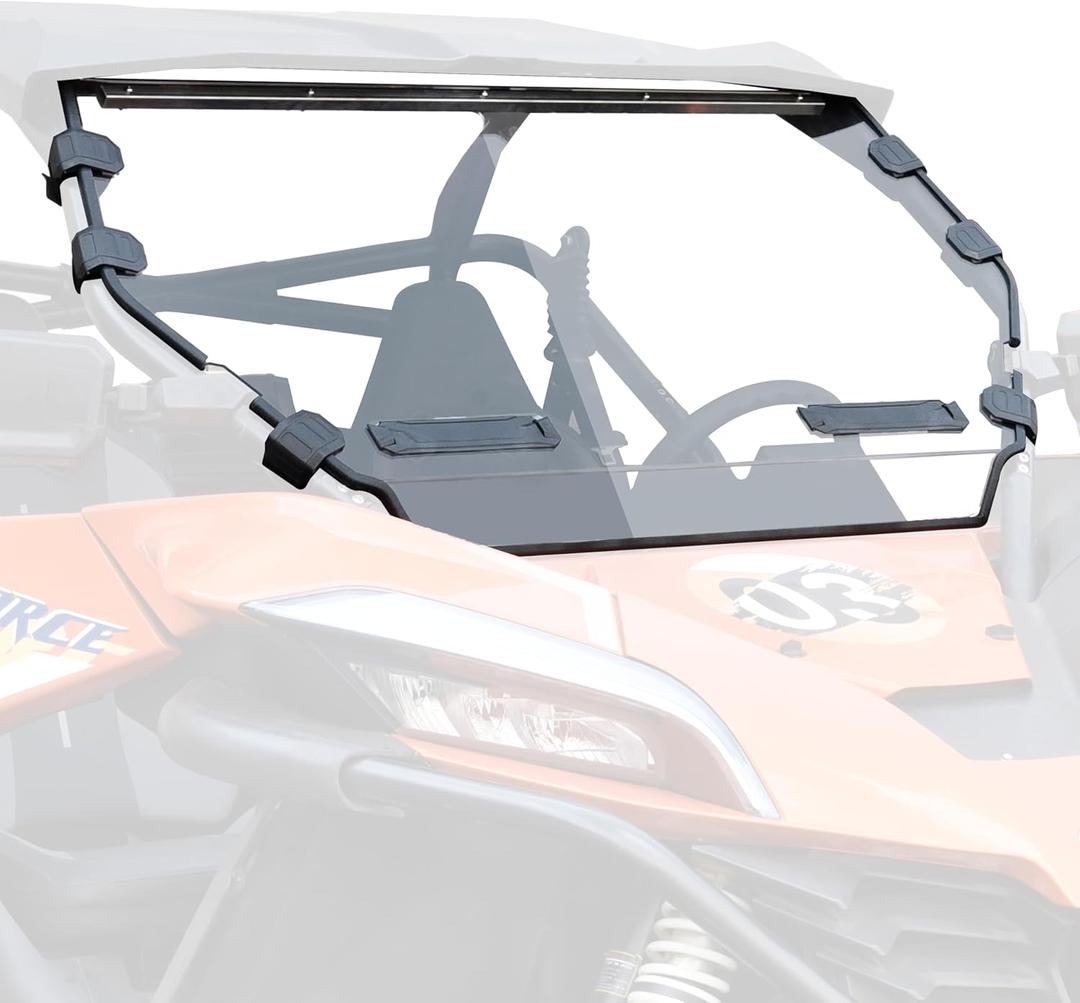 Vented Front Full Windshield for CFMOTO ZForce 950 20-24, Hard-Coated Poly Front Windscreen for CFMOTO ZForce 950 SPORT / H.O. EX / H.O. SPORT 2020-2024 Accessories, Replace 5BYV-805100-1000 