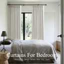 Pinch Pleated Curtains 100% Blackout Linen Curtains 90 Inches Long for Bedroom Living Room, Natural Memory Trained Thermal Insulated Room Darkening Window Pleat Drapes with Hooks, 2 Panels, 40"Wx90"L