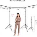 HYJ-INC Photo Video Studio 30ft (Wide) x 10ft (Tall) Heavy Duty Adjustable Width & Length Photography Backdrop Stand Background Support System Kit with 9pcs Clamps, 4pcs Sandbags, Carry Bag