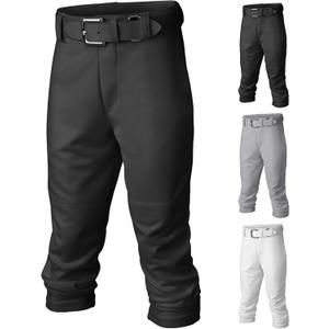 Easton Boy's PRO+ Baseball Pants | Youth Sizes | Full Length | Elastic Bottom | Multiple Colors (Large, Black)