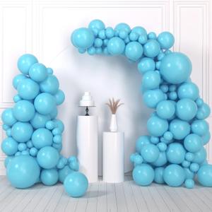 HOUSE OF PARTY Light Blue Balloons - Baby Blue Balloon Garland Kit, 5/12/18 Inch Balloon Arch Kit Blue for Graduation Party, Birthday, Baby Shower & valentine Decorations