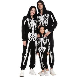 Spooktacular Creations Halloween Skeleton Costume, Family Matching Skeleton Costume for Halloween Cosplay Party (X-Large, Black)