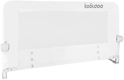 KOOLDOO Bed Rail for Toddlers, 59”Extra-Long Swing Down Tall Bed Rail Guard for Baby, Kids Safety, for Twin, Full, Queen & King Size Bed, Platform, Box Bed(59" L*22.8" H, White)