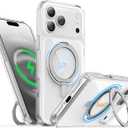 for iPhone 17 Pro Case 6.3-Inch with Magnetic 360 Ring Stand Compatible with MagSafe Crystal Clear Shockproof Protective Phone Cover 6.3" 2025, Clear