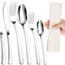 Bonuci 6 Pcs Weighted Utensils for Hand Tremors and Parkinsons Patients Weight Silver Cutlery Set Utensils for Eating Spoons for Adaptive Eating Flatware(Silver)