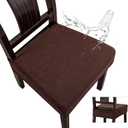Genina Waterproof Seat Covers for Dining Room Chair Covers Waterproof Dining Chair Covers (4 PCS-Rear-gapped, Chocolate)