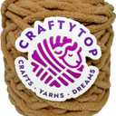 Super Bulky Chenille Yarn #6 for Crocheting & Knitting Soft, Chunky, Fluffy Yarn Ideal for Baby Blankets, Plush Toys, Amigurumi, DIY Crafts, Cozy Accessories (Sand Castle)