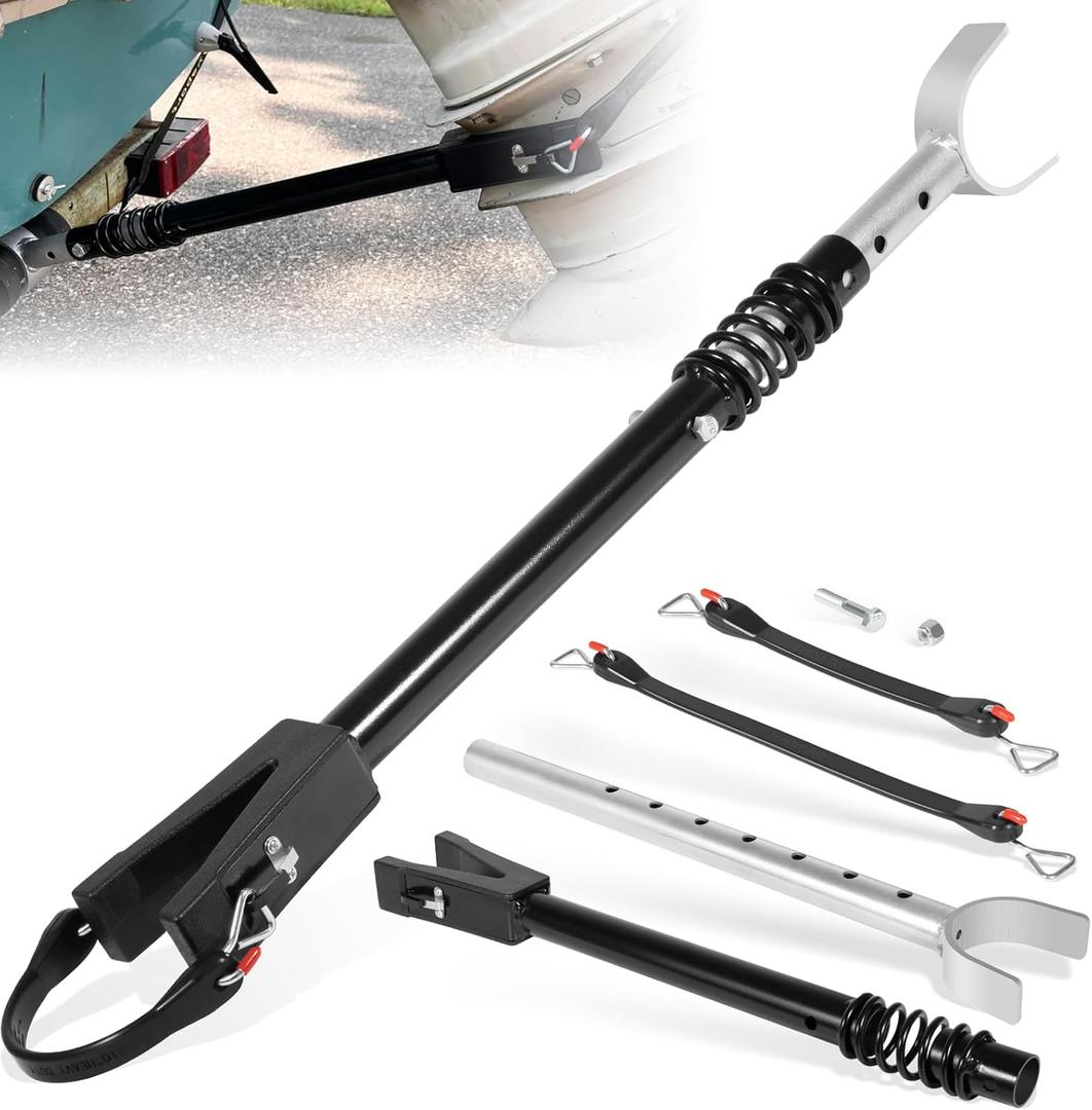 Heavy-Duty Boat Motor Support Bracket for Outboard Motors Up to 150HP Adjustable from 20.27" to 30.7" Transom Saver with Shock Absorption for Boat Trailers