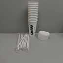 Layhit Cheerleading Plastic Tumbler with Lids and Straws Cheer Teams Gifts Cups Bulk 24 oz Reusable Cheer Cups for Team Party Supplies, (White,12 Sets)