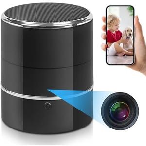SOPKVL Bluetooth Speaker Camera - HD 1080P Wireless Camera - WiFi Camera with 240 Ultra Wide Angle Lens - Supports WiFi Bluetooth connectivity. (Black)