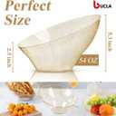 Bucla 12 Pack Gold Glitter Plastic Serving Bowls - 54 OZ Angled Serving Bowls Disposable for Chip,Candy, Snack,Salad & Fruit - Ideal for Party, Wedding & Thanksgiving