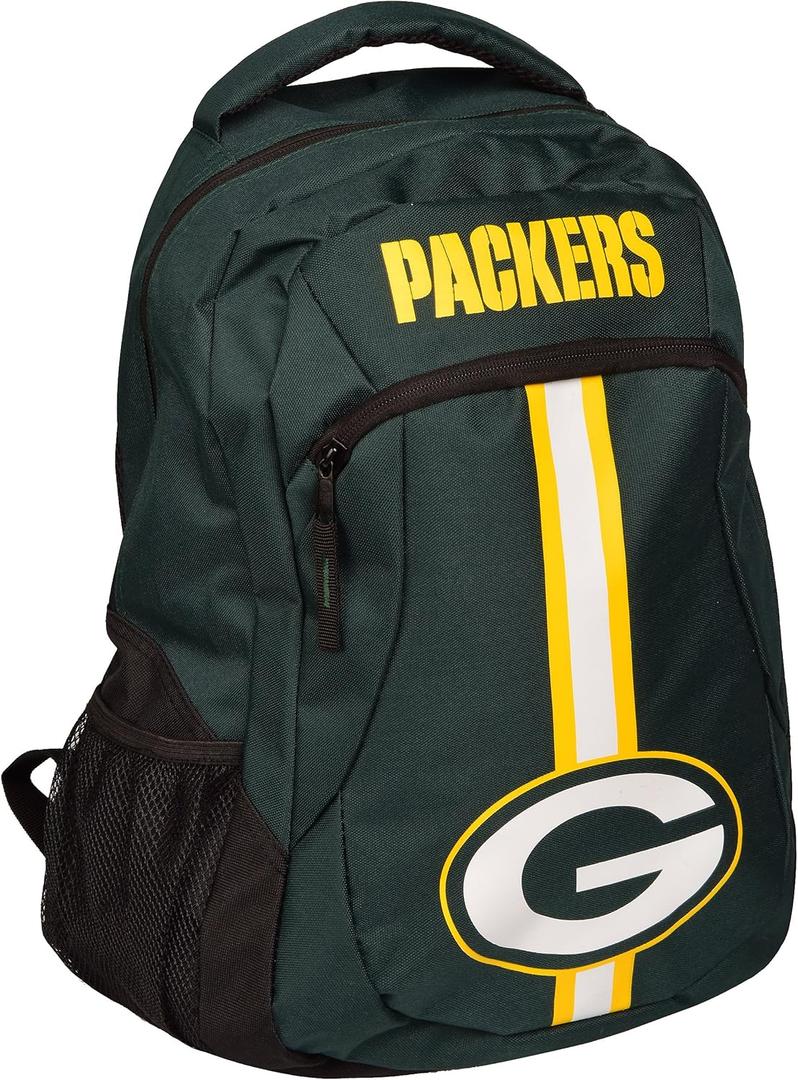 FOCO Green Bay Packers NFL Action Backpack (One Size, Team Color)