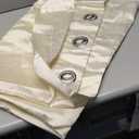 MYSKY HOME Natural Living Room Curtains Boho Semi Sheers Light Filtering Back Tab Privacy Drapes for Patio Pergola Gazebo Nice Vertical Elegant Style, Beige White, 50 x 95 Inches, 2 Panel Sets