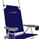 Caribbean Joe Folding Beach Chair, 1 Position High Back Outdoor Camping Chair with Canopy, Lightweight and Portable, 23.25in x 26.4in x 42.5in