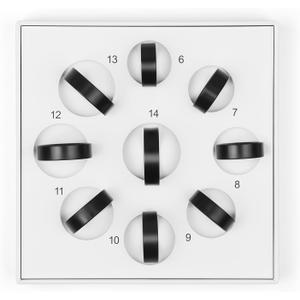 2 x Smart Ring with Call/Clock/Events Alerts, No APP Subscription, Body Temp/Heart Rate/Women's Health Tracker, 5ATM Waterproof Fitness Ring for Android & iOS Only Sizing Kit(6-14#)