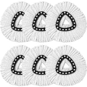 HOMEXCEL Mop Replacement Heads Compatible with O-Cedar EasyWring Spin Mops 6 Pack-Washable Microfiber Spin Head Refills-Easy Cleaning Mop Head Replacement HOMEXCEL Mop Replacement Heads Compatible with O-Cedar EasyWring Spin Mops 6 Pack-Washable Microfiber Spin Head Refills-Easy Cleaning Mop Head Replacement