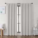 Simplebrand Ava Natural Blackout Curtains for Bedroom, 72 Inch Length, 2 Panels Set, Privacy Thermal Insulated Rod Pocket Window Curtains for Patio, French Door, W40 x L72 Inch