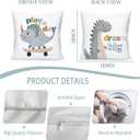 Dinosaur Pillow Case, Dream Big Dinosaur Dino Throw Pillows Cover Cushion Cases Decor for Kids Toddler Girls Boys Room Bed Nursery 18x18 Inches Set of 2