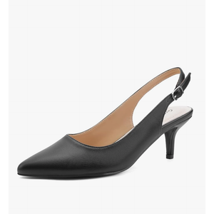 Greatonu Women's Slingback Kitten Heel Pointed Toe Dress Pumps Shoes 9