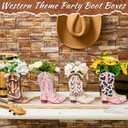 12 Set Western Boots Flower Boxes Centerpiece Boot Shape Gift Boxes Party Decoration Vase Centerpieces for Tables Boots Rodeo Birthday Baby Shower Supplies(Western Pink,Cowgirl Cow)