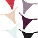 DEANGELMON Seamless G-string Thongs for Women - No Show Thong Underwear Low Rise Stretch Panties Workout Pack (Small, Passion Tulip - 6 Pack)