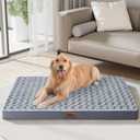 WESTERN HOME WH XL Dog Beds Large Sized Dog with Soft Rose Plush Removable Washable Cover, Egg Crate Foam Support and Non-Slip Bottom, Waterproof Orthopedic Dogs Bed Pet Mat, 42 x 30 Inch (Grey)
