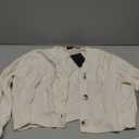 Women's Long Sleeve Cropped Cardigan Sweaters V Neck Solid Button Down Knit Bolero Shrugs Size S