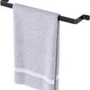 Towel Bar for Bathroom Towel Rack Wall Mounted: 16'' Black One-Piece Bathroom Towel Bar Without Assembly Hand Towel Holder Bathroom Decor Accessories (Premium Metal)