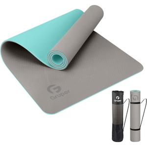 Gruper Yoga Mat Non Slip, Eco Friendly Fitness Exercise Mat with Carrying Strap,Pro Yoga Mats for Women,Workout Mats for Home, Pilates and Floor Exercises