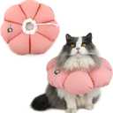 HiDREAM Cat Cone Collar,Cute Waterproof Elizabethan e Collar for Cats,Anti-Bite Lick Wound Healing Safety Cat Recovery Collar,All-Season Style (Pink, M)