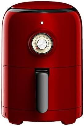 Aria Air Fryers 2Qt Retro Style Ceramic Build, Small Compact Size Airfryer, Easy Clean & Dishwasher Safe, Ceramic Nonstick Teflon Free Small Convection, Red/Black Trim & Basket Handle