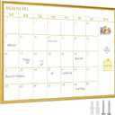 Gold Dry Erase Calendar Whiteboard for wall-18 x24,Portable Aluminum Frame,Magnetic Calendar White Board,Wall Planner Dry Erase Board for Office, Kitchen, School, Home-GG-4560