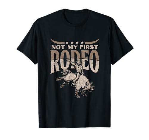 Funny Not My First Rodeo Design Humour T-Shirt Size M, Black