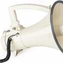 Heavy Duty 75W Professional Megaphone Bullhorn Speaker with Built-in Microphone-Rechargeable Battery&Portable Strap-Siren -USB/SD/AUX Input-Ideal for Football, Baseball,Coaches (Beige)